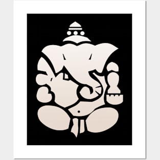 White Abstract Lord Ganesha Ganapati Who Releases from Bondage Posters and Art